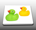 Gender neutral rubber duckies make a great nursery decoration